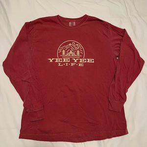“Yee Yee Life” red long sleeve Comfort Colors tshirt